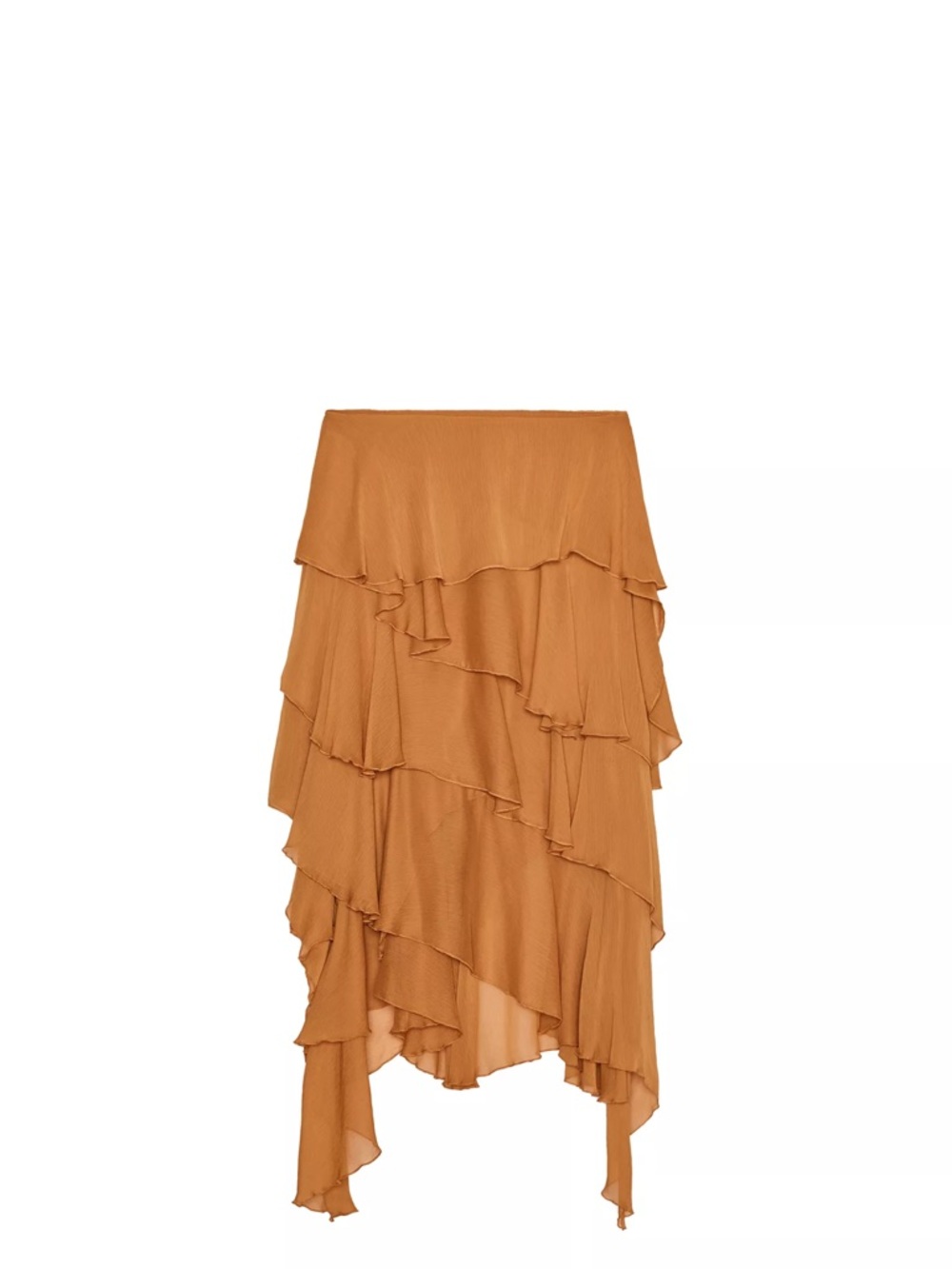 Zara Tiered Ruffle Skirt in Mustard